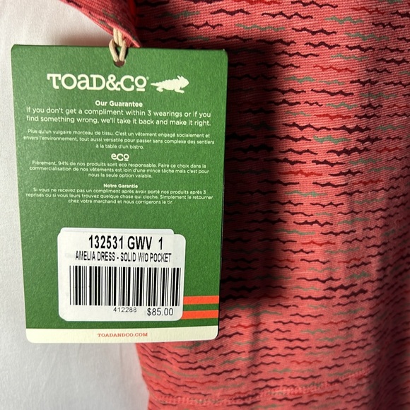 NWT Toad & Co Amelia Cap Sleeve Dress size small - Picture 6 of 7